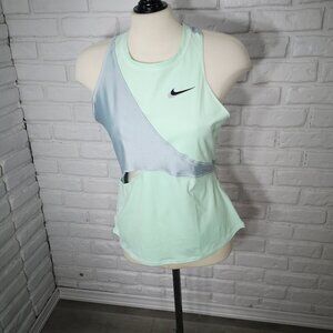 NWT Nike Dri-Fit Ladies Size Large Mint Green & Grey Slim Fit Tennis Tank Top